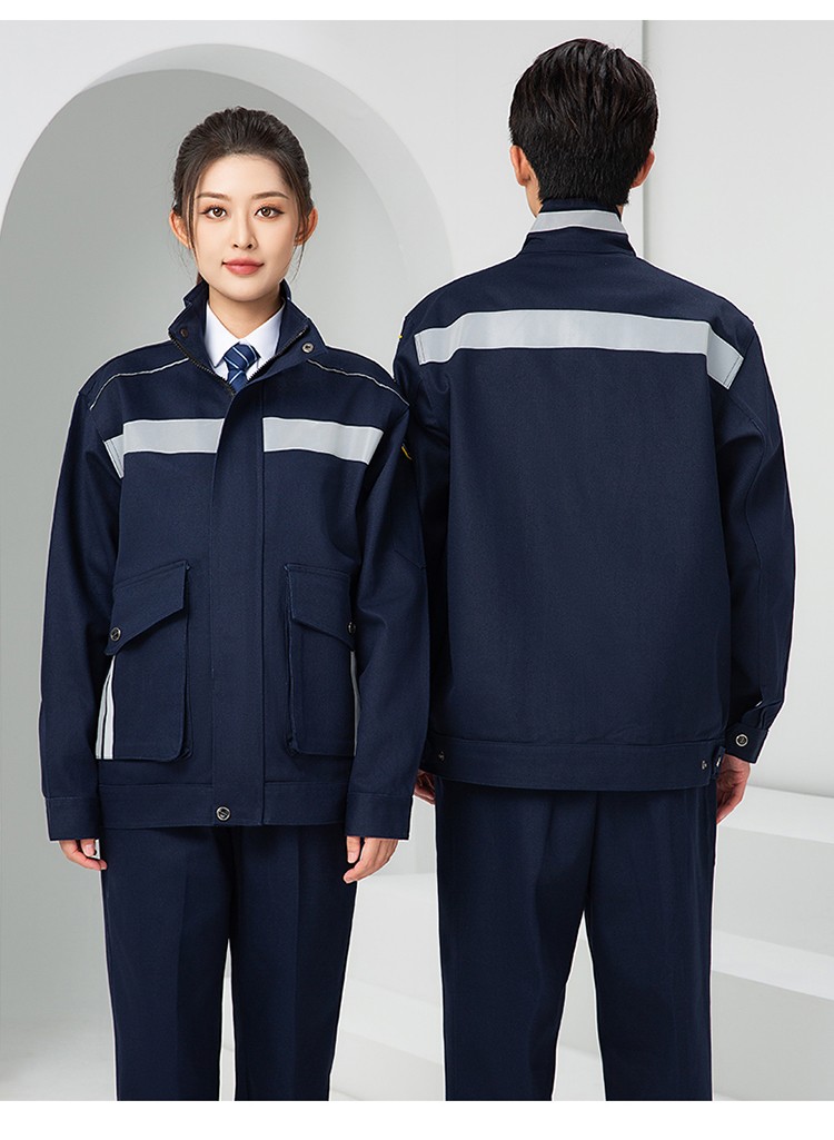 LW-8635 純棉防阻燃春秋工作服套裝男加厚耐磨工廠車間電焊焊工防燙勞保服(圖19)