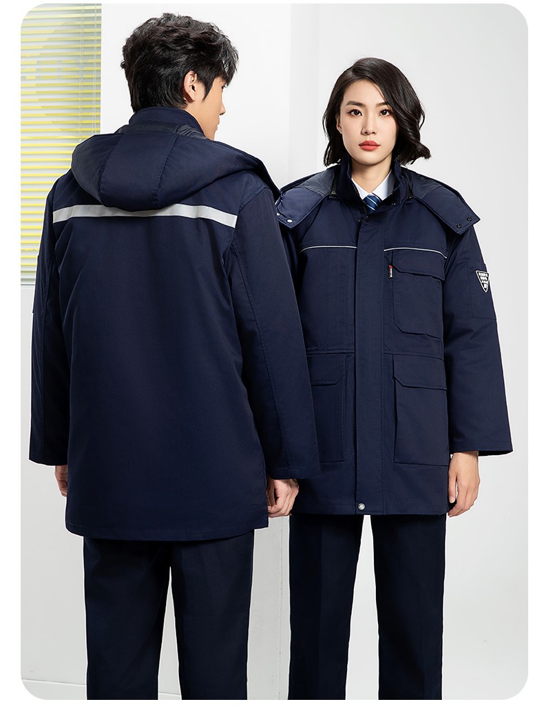 YJ-8824 冬季防靜電棉服男可拆卸純色加厚防寒保暖外套車間工廠團(tuán)體服定制(圖21)